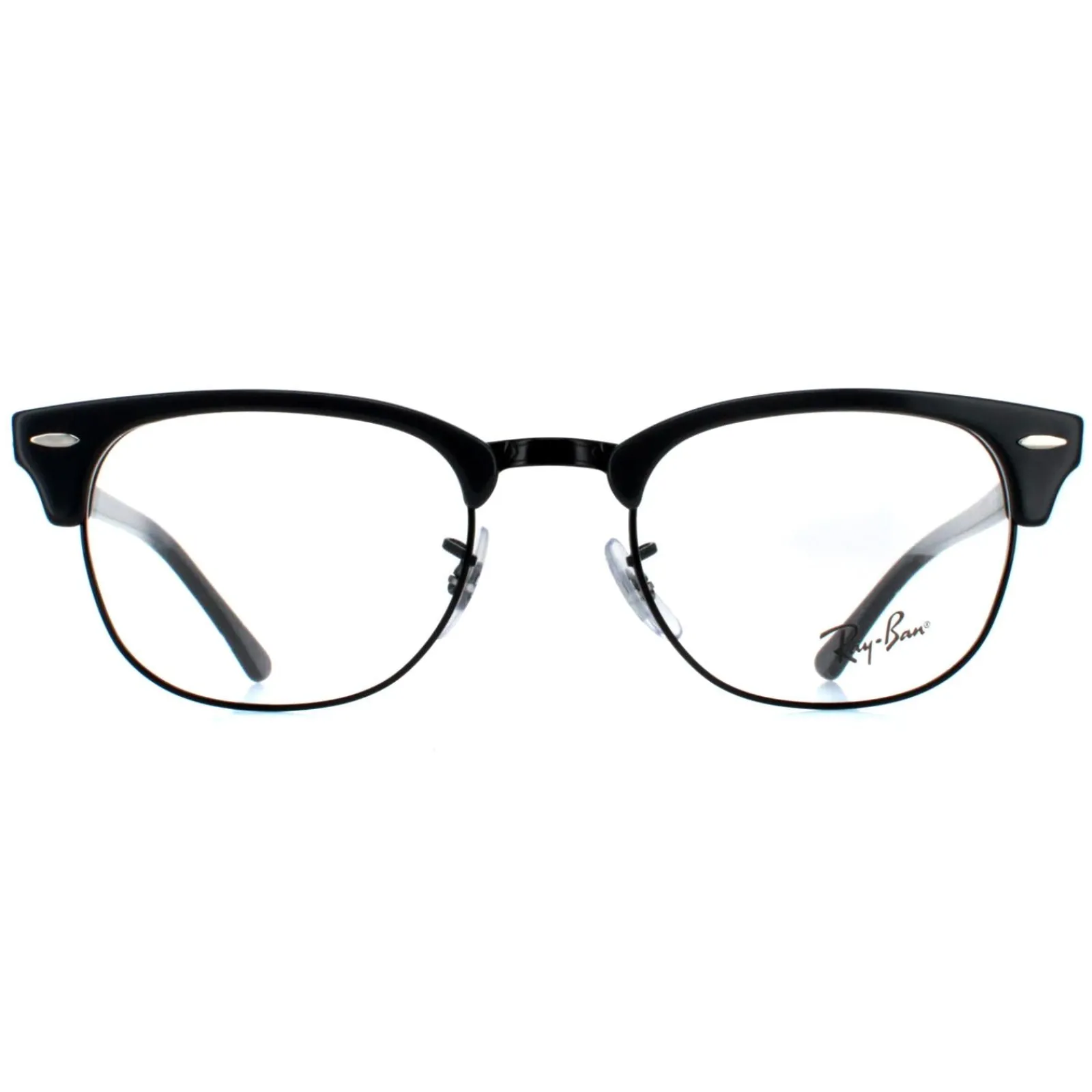 Ray-Ban Round|Round^Glasses Frames RX5154 Clubmaster 8232 Grey on Black Men Women