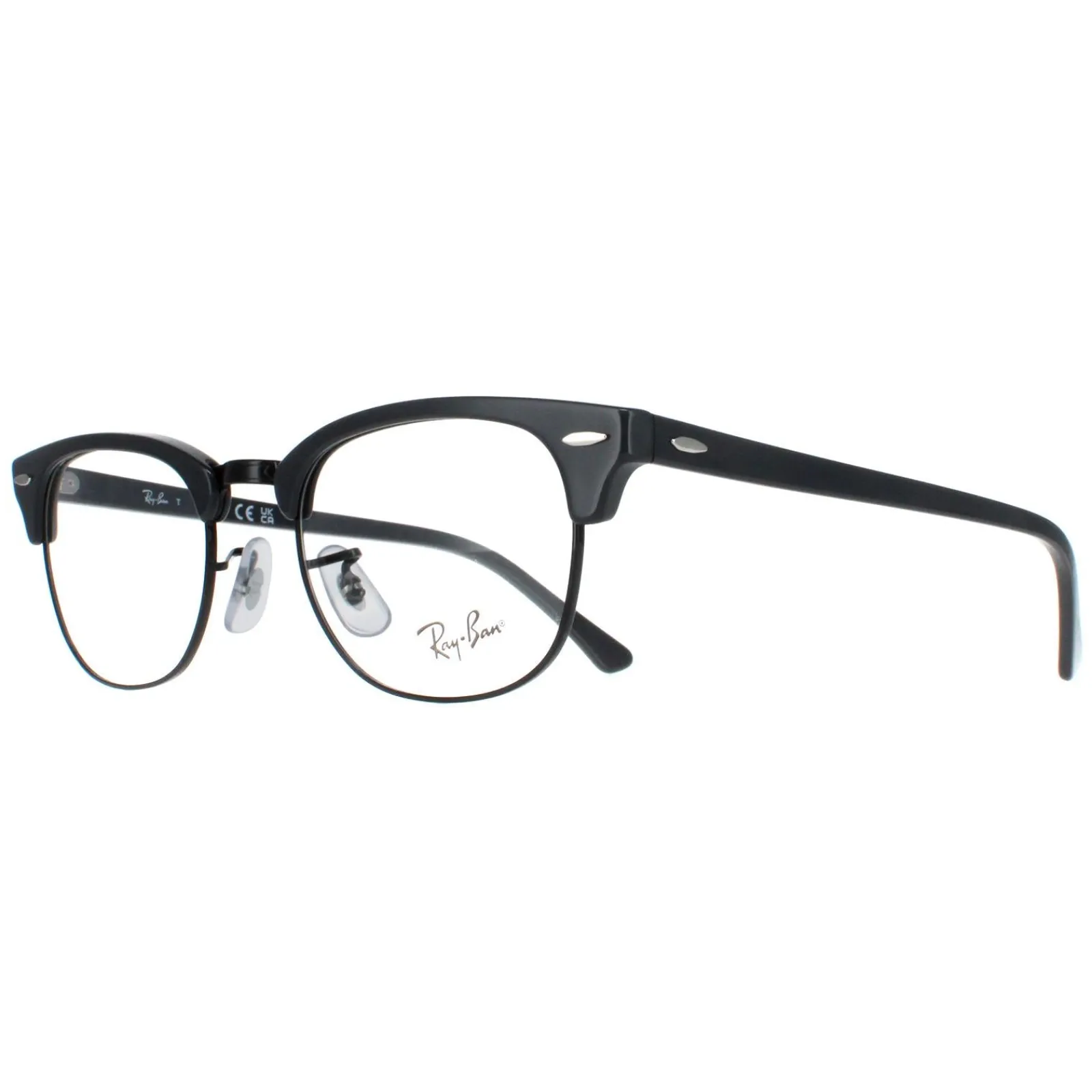 Ray-Ban Round|Round^Glasses Frames RX5154 Clubmaster 8232 Grey on Black Men Women
