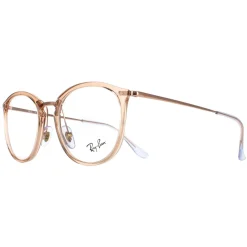 Ray-Ban Round|Round^Glasses Frames RX7140 8124 Transparent Light Brown Women