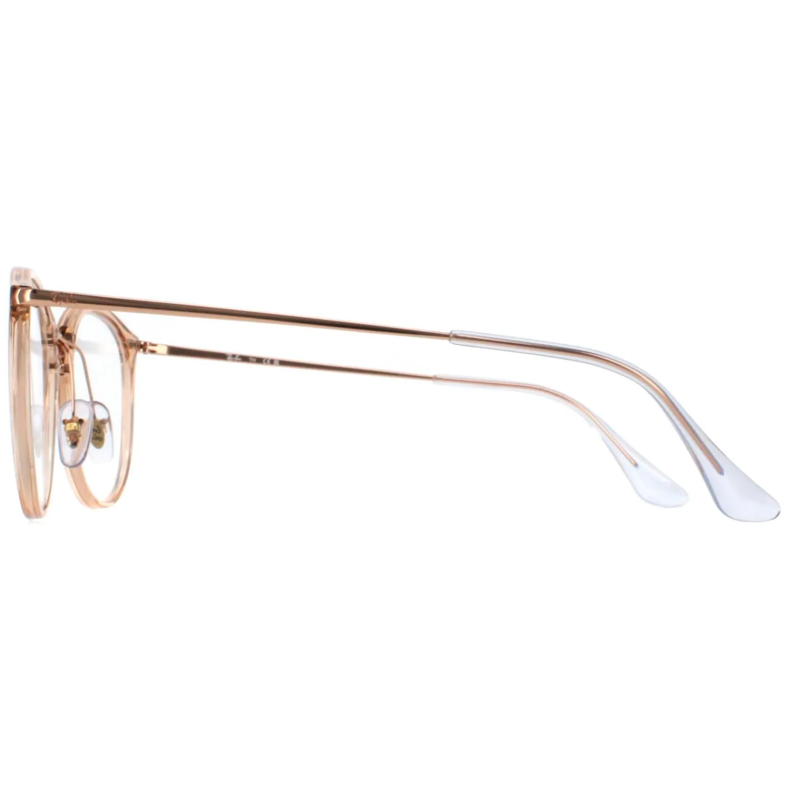 Ray-Ban Round|Round^Glasses Frames RX7140 8124 Transparent Light Brown Women