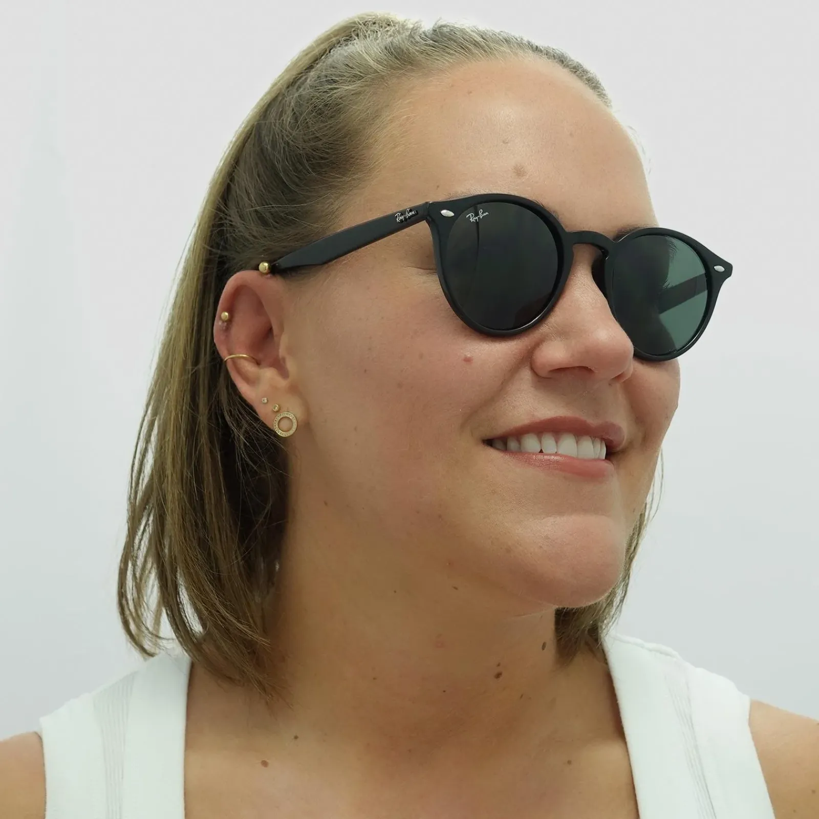 Ray-Ban Ray-Ban|Round^Sunglasses 2180 601/71 Black Green