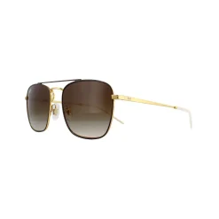 Ray-Ban Square^Sunglasses 3588 905513 Gold Top On Brown Brown Gradient Dark B