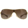 Ray-Ban Ray-Ban|Shield^Sunglasses 3471 001/13 Gold Brown Gradient
