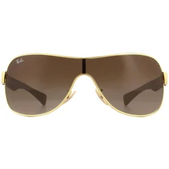 Ray-Ban Ray-Ban|Shield^Sunglasses 3471 001/13 Gold Brown Gradient