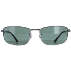 Ray-Ban Rectangle^Sunglasses 3498 004/71 Gunmetal Green 61mm