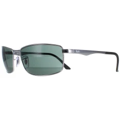 Ray-Ban Rectangle^Sunglasses 3498 004/71 Gunmetal Green 61mm