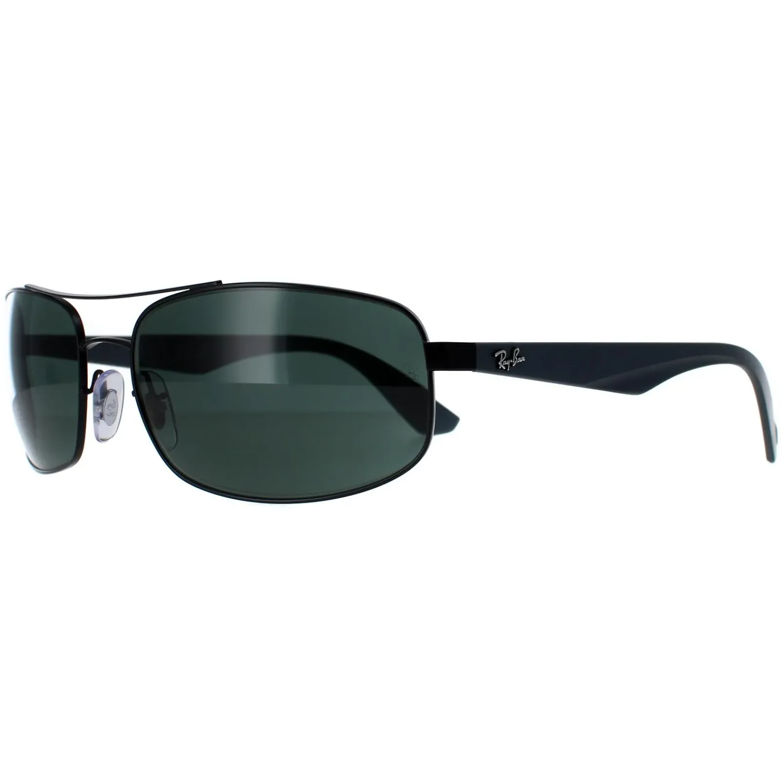 Ray-Ban Rectangle^Sunglasses 3527 006/71 Matt Black Grey Green