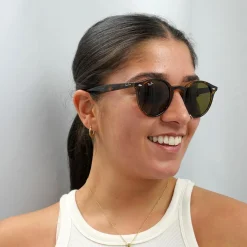 Ray-Ban Round^Sunglasses 2180 710/73 Tortoise Brown B-15