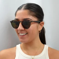Ray-Ban Round^Sunglasses 2180 710/73 Tortoise Brown B-15