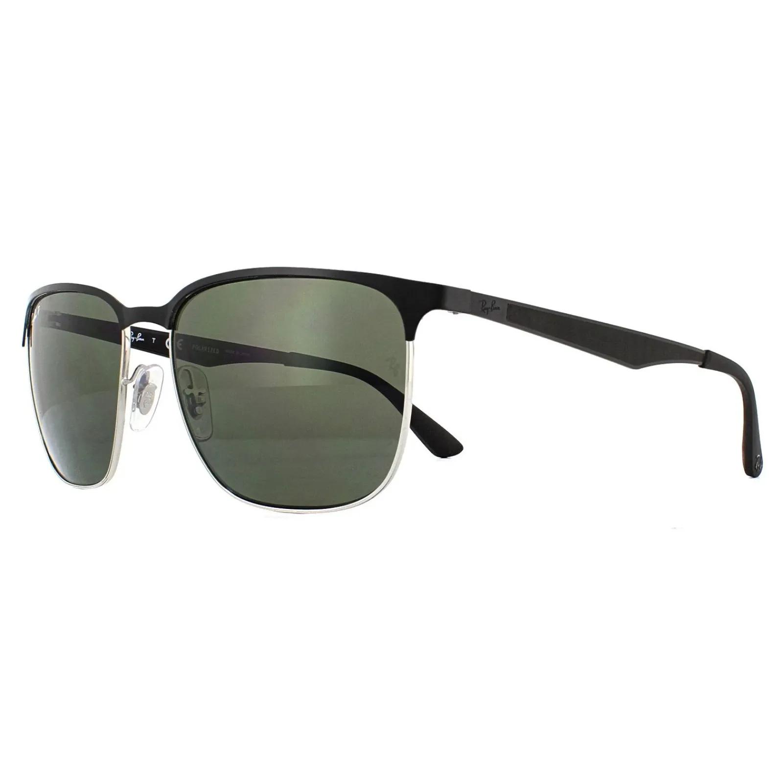 Ray-Ban Polarised|Ray-Ban^Sunglasses 3569 90049A Black Silver Green Polarized