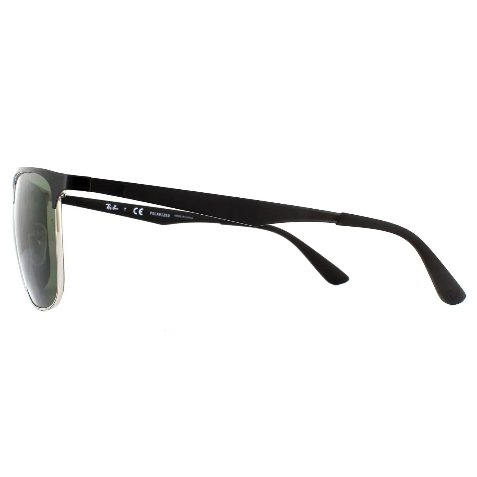 Ray-Ban Polarised|Ray-Ban^Sunglasses 3569 90049A Black Silver Green Polarized