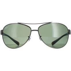 Ray-Ban Polarised^Sunglasses 3386 Gunmetal Polarized Green 004/9A 63mm
