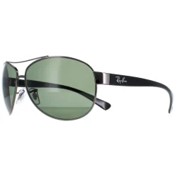 Ray-Ban Polarised^Sunglasses 3386 Gunmetal Polarized Green 004/9A 63mm