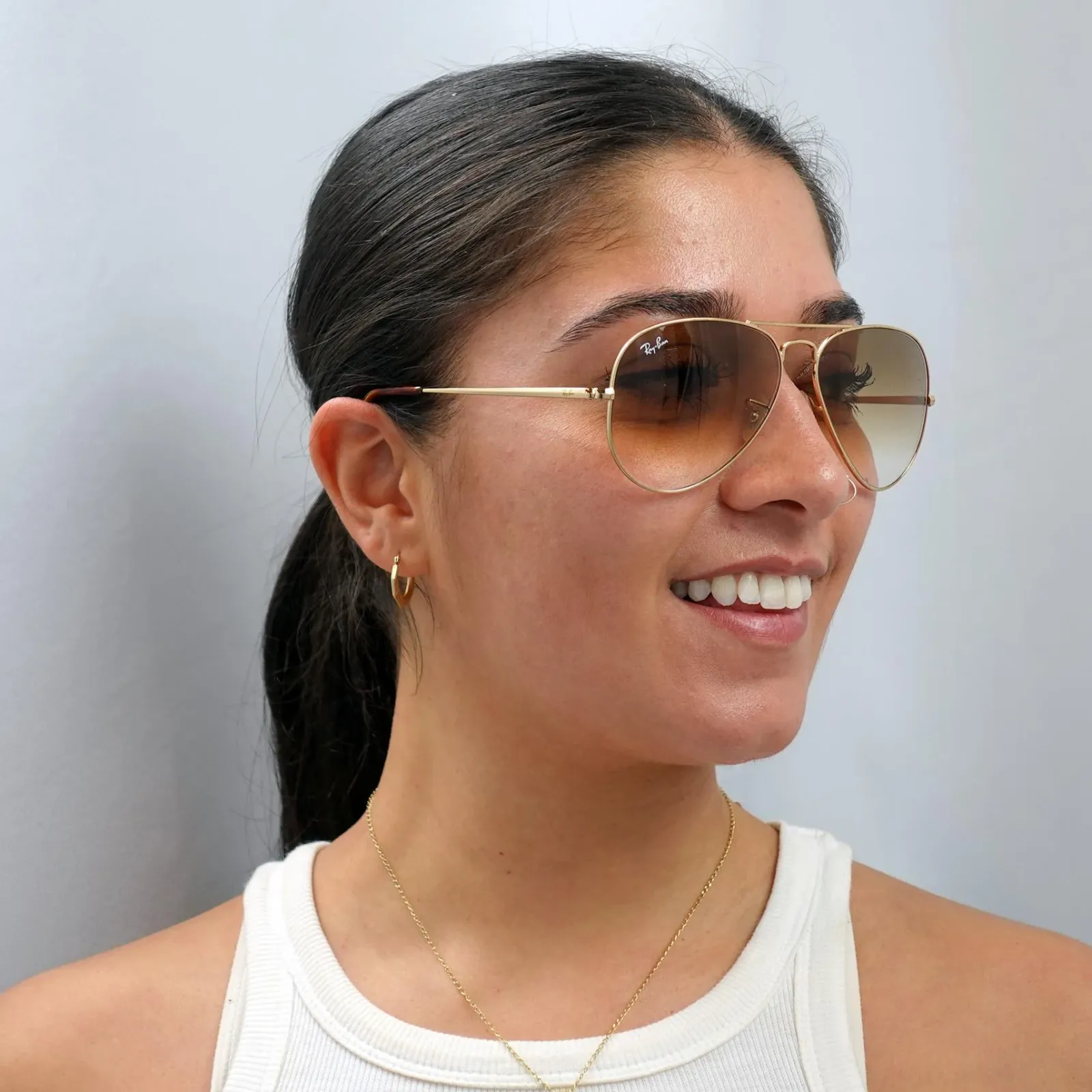 Ray-Ban Ray-Ban|Aviator^Sunglasses Aviator Metal II RB3689 914751 Gold Brown Gradient