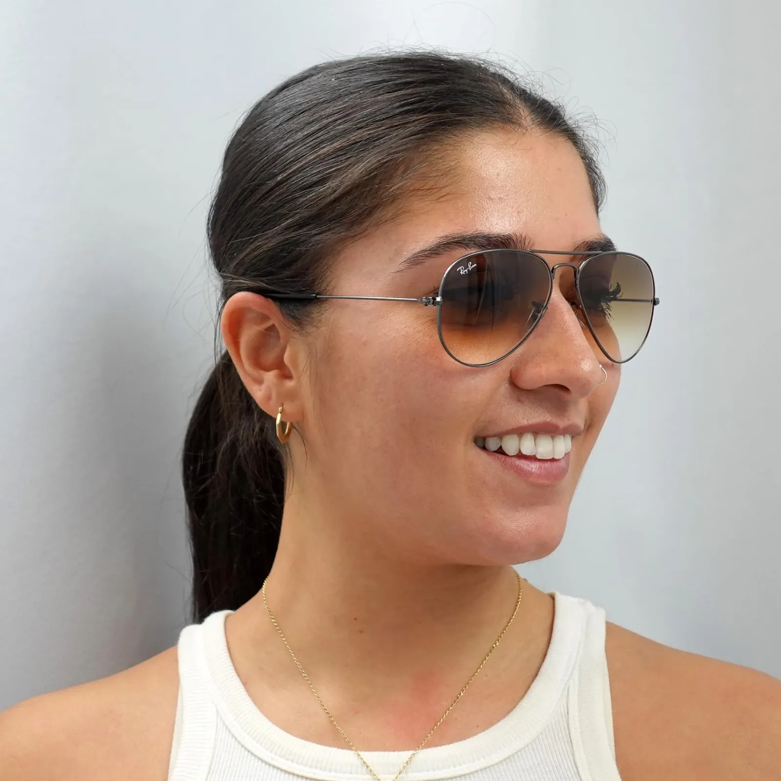 Ray-Ban Ray-Ban|Aviator^Sunglasses Aviator RB3025 004/51 Gunmetal Brown Gradient Small