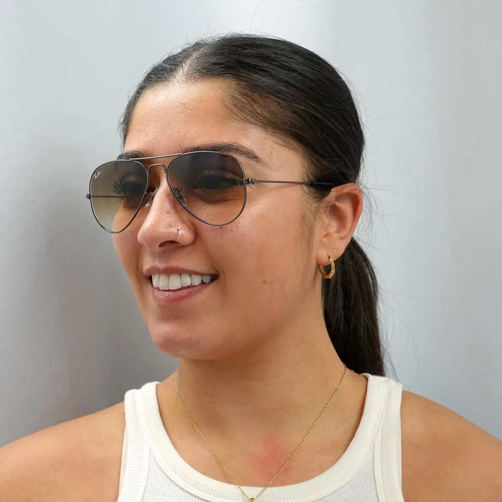Ray-Ban Ray-Ban|Aviator^Sunglasses Aviator RB3025 004/51 Gunmetal Brown Gradient Small