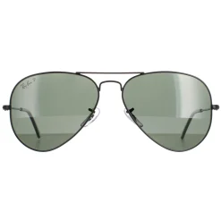 Ray-Ban Polarised|Ray-Ban^Sunglasses Aviator 3025 W3361 Polished Black Green G-15 Polari