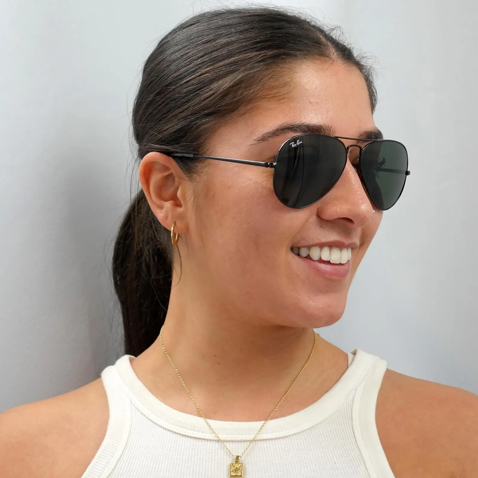 Ray-Ban Ray-Ban|Aviator^Sunglasses Aviator Metal II RB3689 914831 Black Green