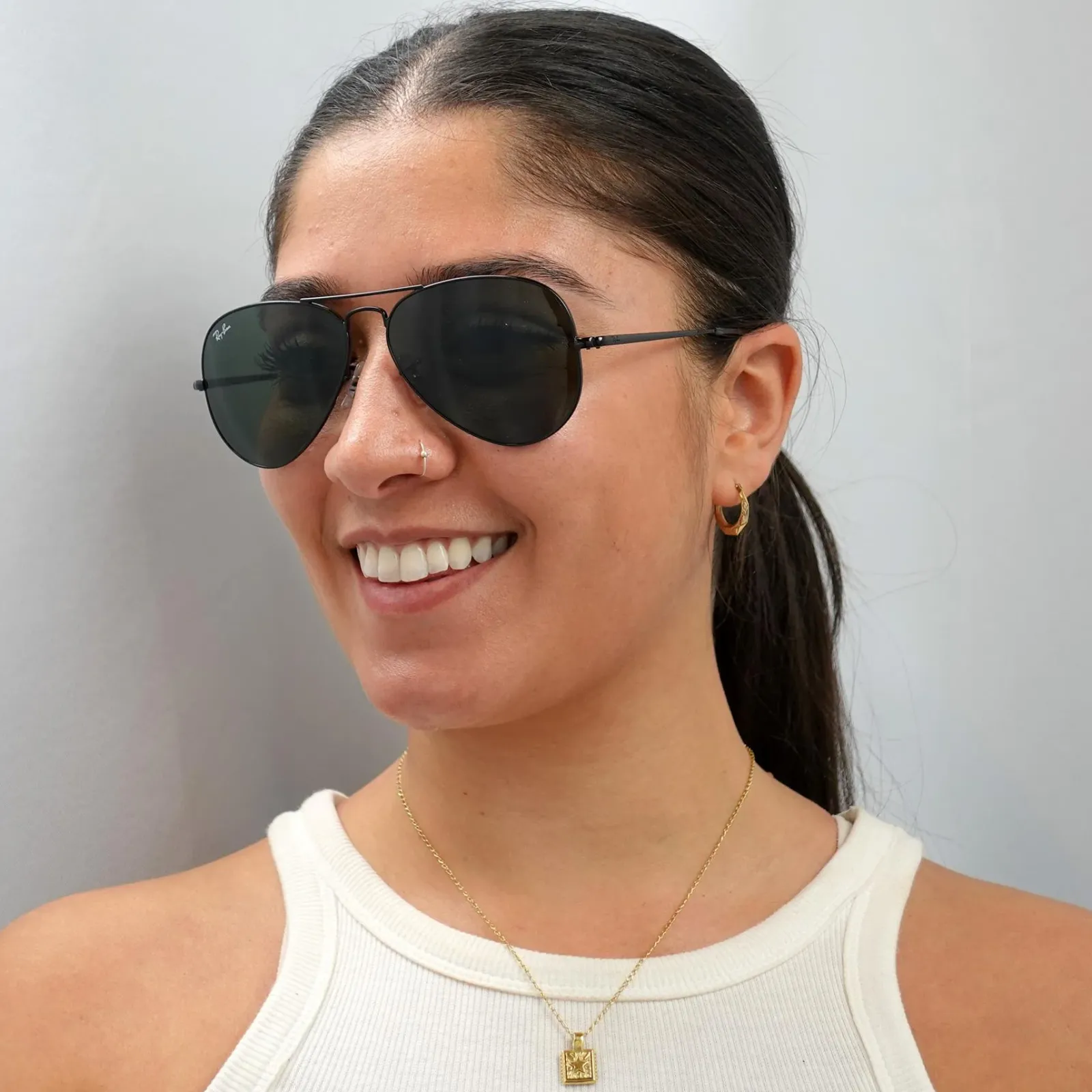 Ray-Ban Ray-Ban|Aviator^Sunglasses Aviator Metal II RB3689 914831 Black Green