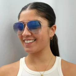 Ray-Ban Ray-Ban|Aviator^Sunglasses Aviator 3025 Silver Gradient Light Blue 003/3F 62mm