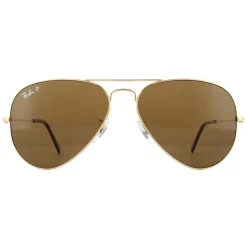 Ray-Ban Polarised|Ray-Ban^Sunglasses Aviator 3025 Gold Brown Polarized 001/57