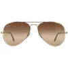 Ray-Ban Ray-Ban|Aviator^Sunglasses Aviator RB3025 001/51 Gold Brown Gradient 62mm Larg