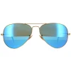 Ray-Ban Polarised^Sunglasses Aviator 3025 112/4L Matt Gold Blue Mirror Polarized