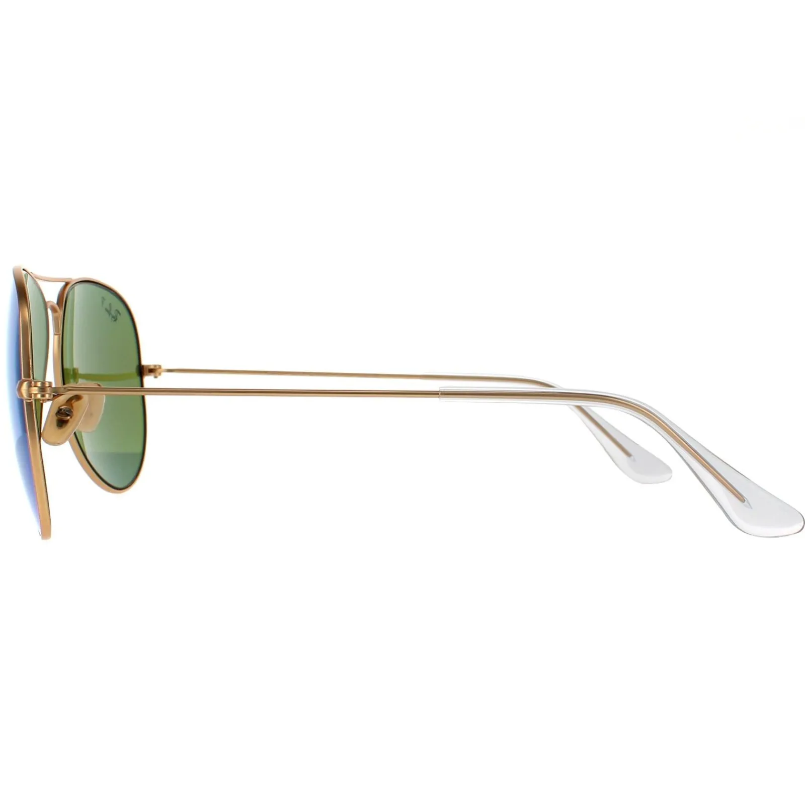 Ray-Ban Polarised^Sunglasses Aviator 3025 112/4L Matt Gold Blue Mirror Polarized