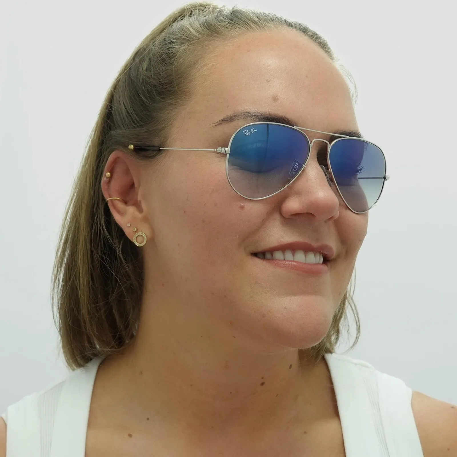 Ray-Ban Ray-Ban|Aviator^Sunglasses Aviator 3025 Silver Gradient Light Blue 003/3F 55mm