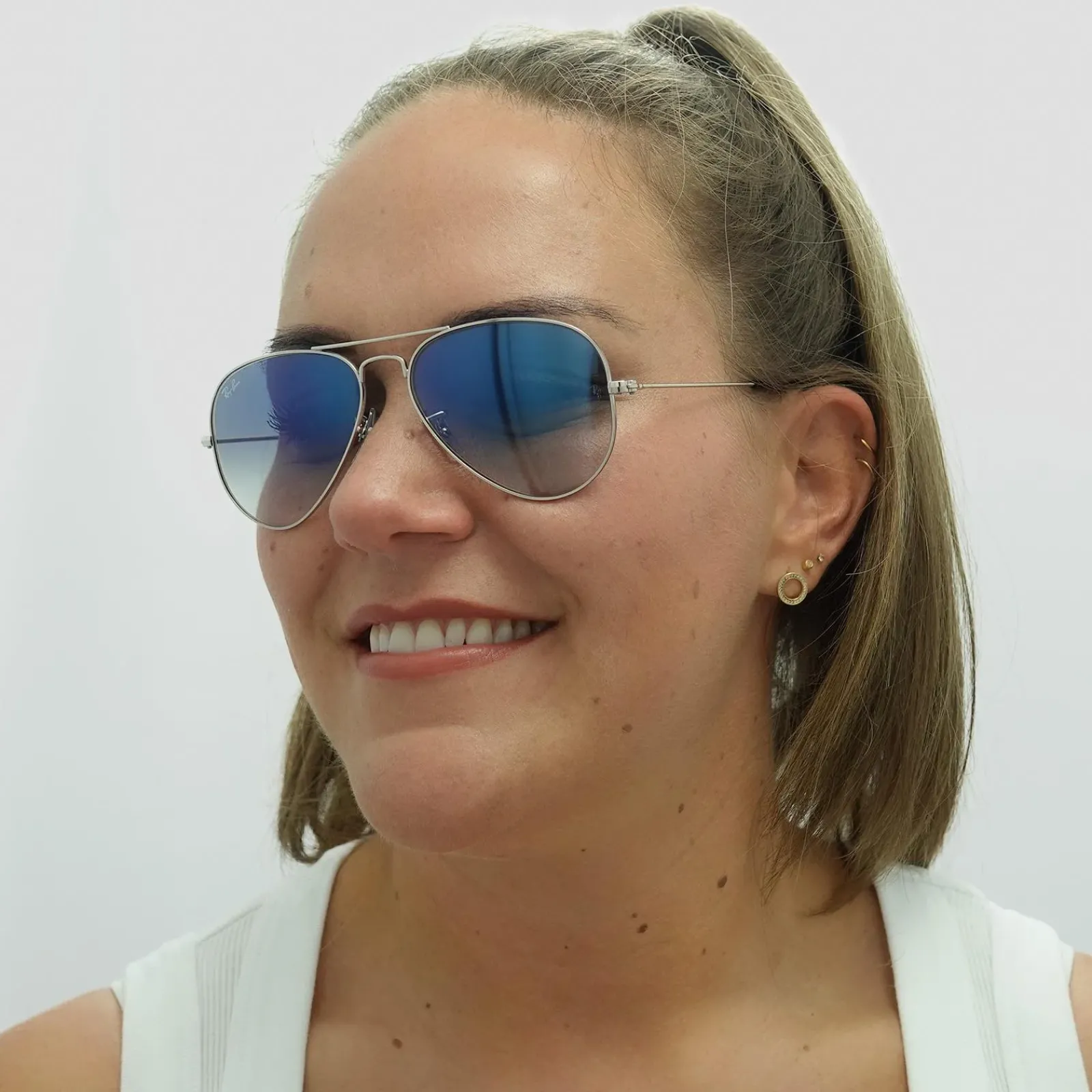 Ray-Ban Ray-Ban|Aviator^Sunglasses Aviator 3025 Silver Gradient Light Blue 003/3F 55mm
