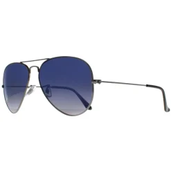 Ray-Ban Polarised|Ray-Ban^Sunglasses Aviator 3025 Gunmetal Polarized Blue Gradient Grey