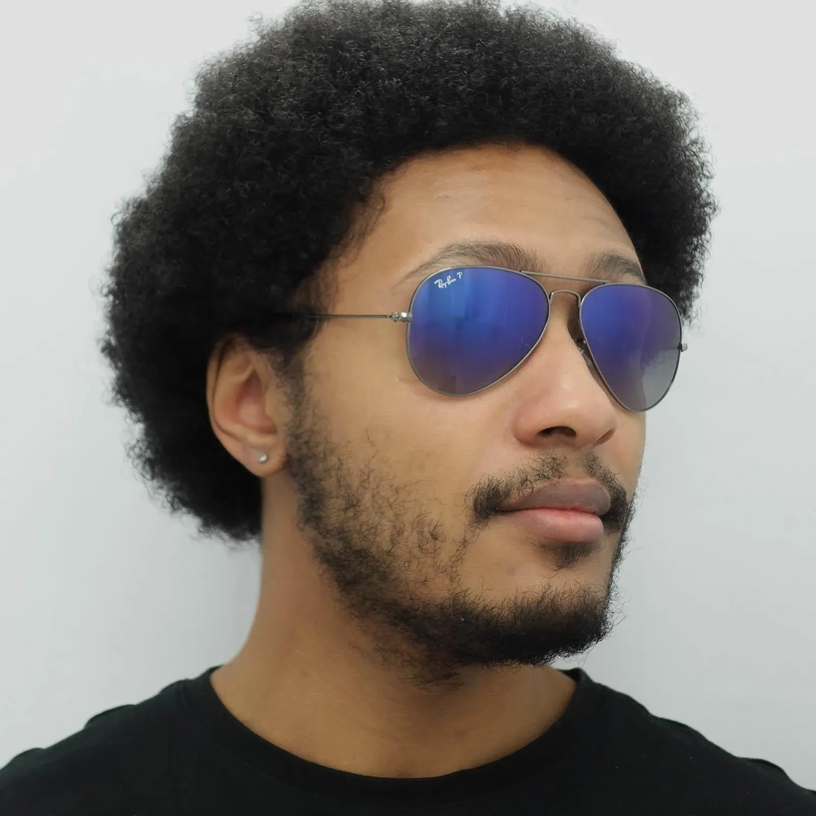 Ray-Ban Polarised|Ray-Ban^Sunglasses Aviator 3025 Gunmetal Polarized Blue Gradient Grey