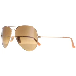 Ray-Ban Polarised^Sunglasses Aviator 3025 112/M2 Shiny Gold Brown Gradient Polar