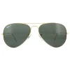 Ray-Ban Polarised|Ray-Ban^Sunglasses Aviator 3025 Gold Green Polarized 001/58 62mm