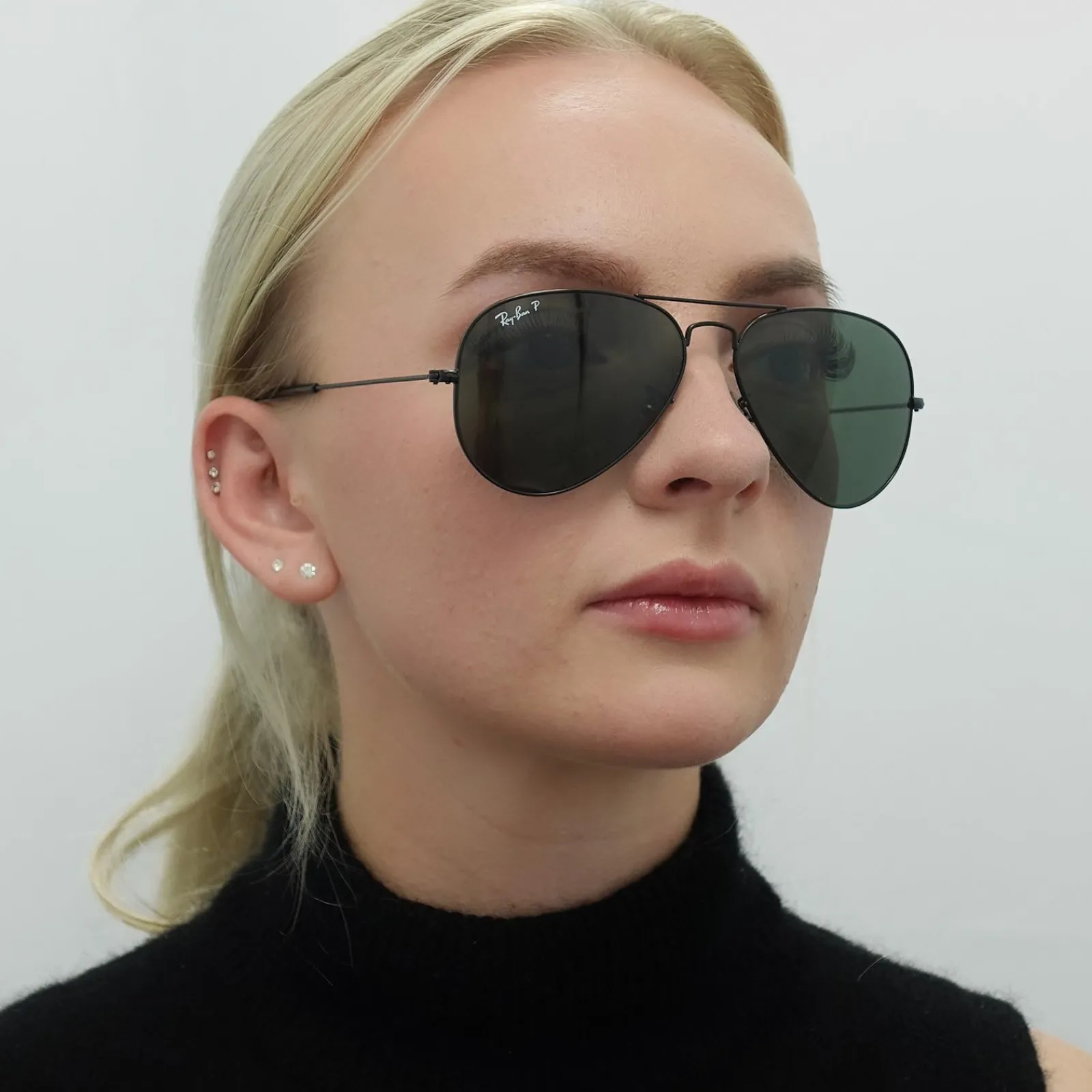 Ray-Ban Polarised|Ray-Ban^Sunglasses Aviator 3025 002/58 Black Polarized