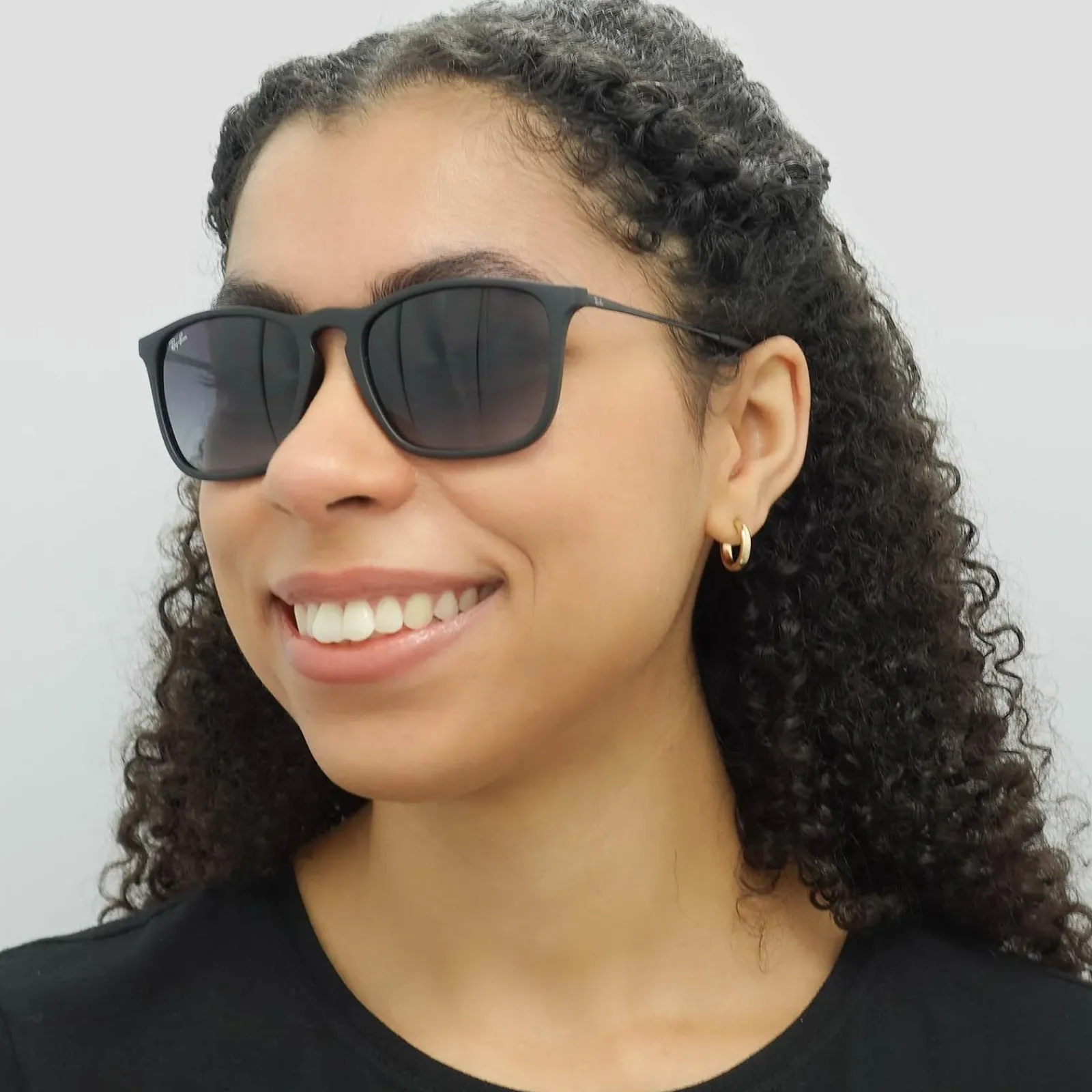 Ray-Ban Ray-Ban|Ray-Ban^Sunglasses Chris 4187 622/8G Rubber Black Gradient Grey