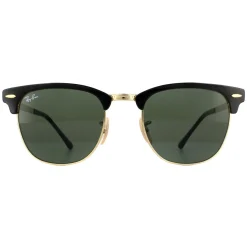 Ray-Ban Ray-Ban|Ray-Ban^Sunglasses Clubmaster Metal RB3716 187 Gold Top On Black Green