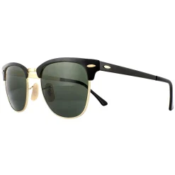 Ray-Ban Ray-Ban|Ray-Ban^Sunglasses Clubmaster Metal RB3716 187 Gold Top On Black Green