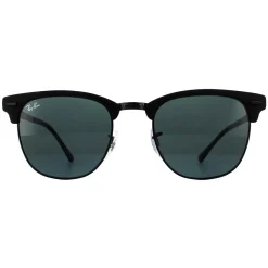 Ray-Ban Round^Sunglasses Clubmaster Metal RB3716 186/R5 Matte Black Grey