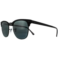 Ray-Ban Round^Sunglasses Clubmaster Metal RB3716 186/R5 Matte Black Grey
