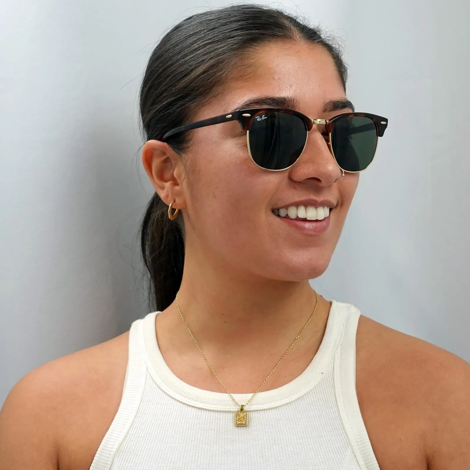 Ray-Ban Ray-Ban|Ray-Ban^Sunglasses Clubmaster 3016 W0366 Havana Green G-15 Large 51mm