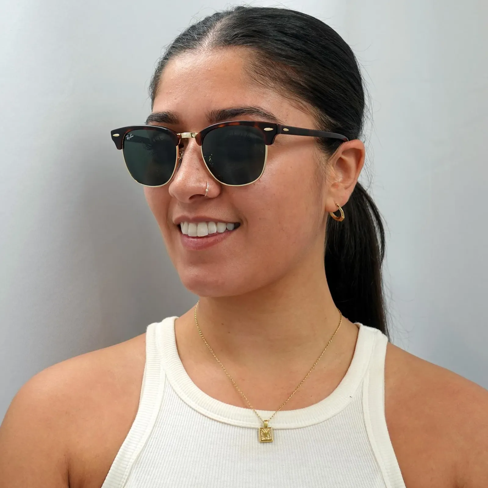 Ray-Ban Ray-Ban|Ray-Ban^Sunglasses Clubmaster 3016 W0366 Havana Green G-15 Large 51mm
