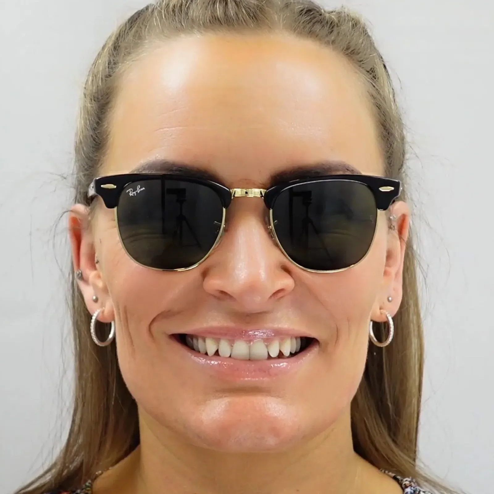 Ray-Ban Ray-Ban|Round^Sunglasses Clubmaster 3016 W0365 Black Green G-15 Small 49mm