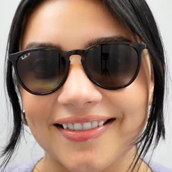 Ray-Ban Polarised^Sunglasses Erika 4171 601/5Q Black Violet Mirror Polarized