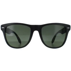 Ray-Ban Ray-Ban|Rectangle^Sunglasses Folding Wayfarer 4105 Matt Black Green 601S 54mm