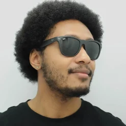 Ray-Ban Ray-Ban|Rectangle^Sunglasses Folding Wayfarer 4105 Matt Black Green 601S 54mm