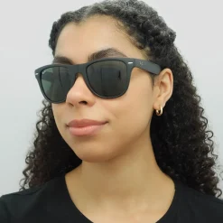 Ray-Ban Ray-Ban|Rectangle^Sunglasses Folding Wayfarer 4105 Matt Black Green 601S 54mm