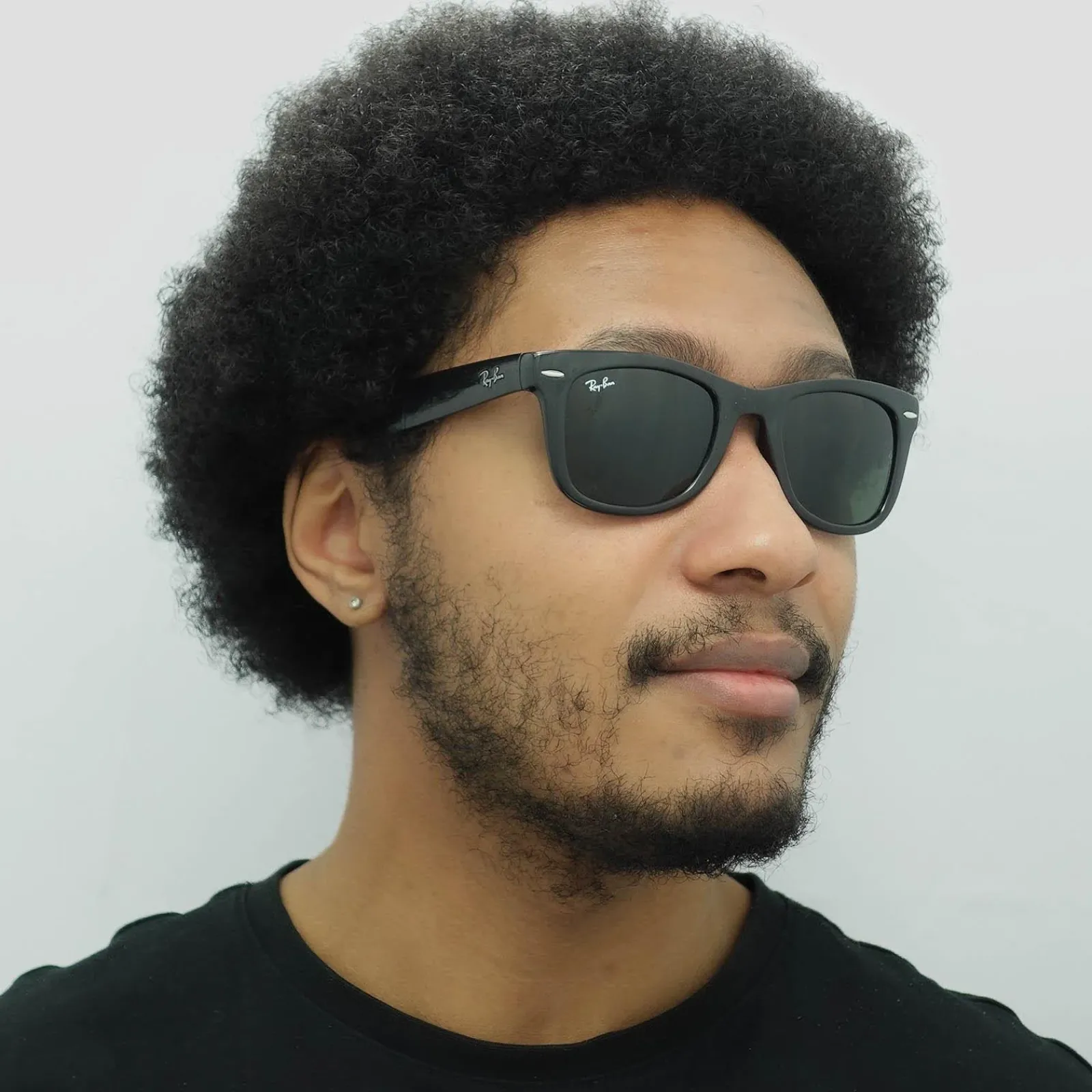 Ray-Ban Ray-Ban|Rectangle^Sunglasses Folding Wayfarer 4105 Black 601 50mm