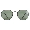 Ray-Ban Square|Polarised^Sunglasses Hexagonal RB3548N 002/58 Polished Black Green Polar
