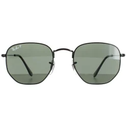 Ray-Ban Square|Polarised^Sunglasses Hexagonal RB3548N 002/58 Polished Black Green Polar